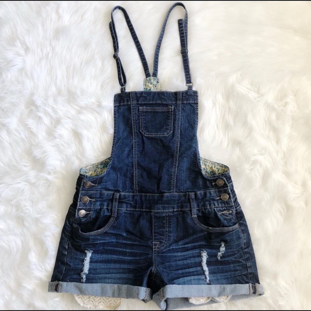 💋Papaya Denim Overall Shorts - Size 3/5💋